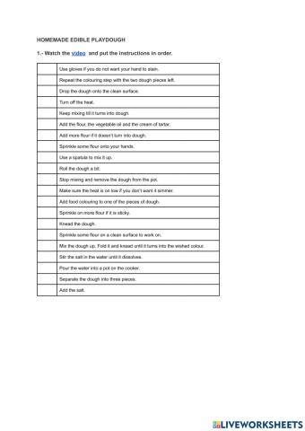 HOMEMADE PLAYDOUGH INSTRUCTIONS