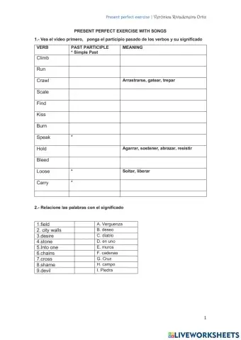 Present perfect with a song