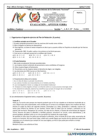 Evalaución-  aptitud verbal