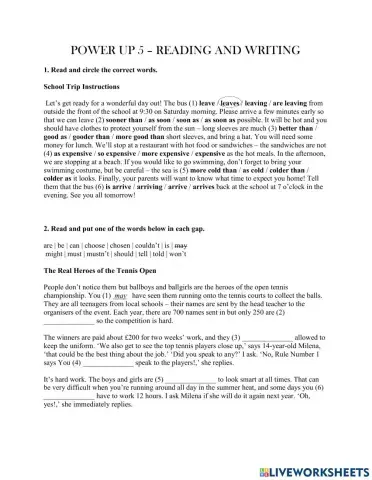 Power Up 5- Reading and Writing-2021 Sep