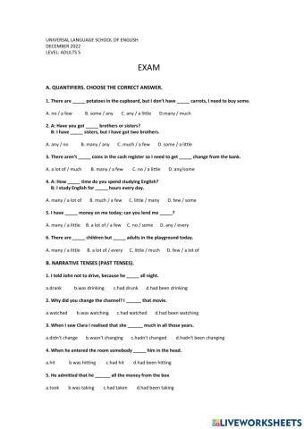 Adults 5 - exam - december 2022