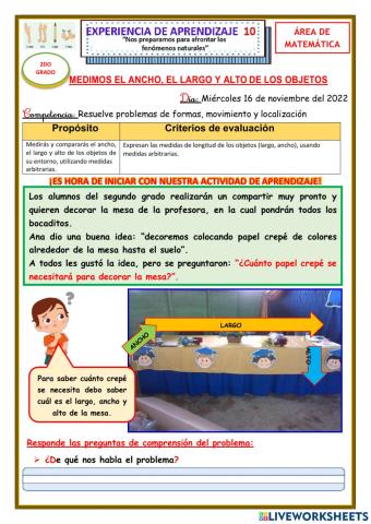 Largo, alto, ancho de los objetos