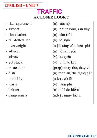 English 7- unit 7- a closer look 2