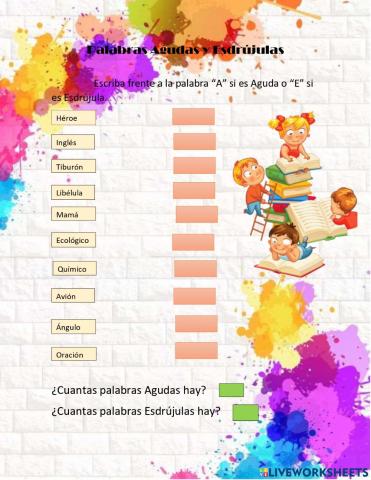 Palabras Agudas y Esdrújulas