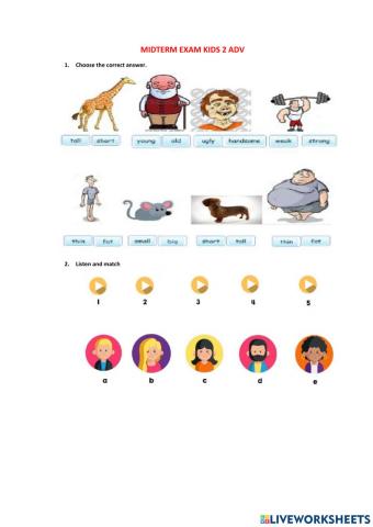 Mid term exam kids 2 adv