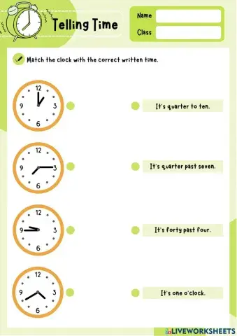 Telling time grade 5