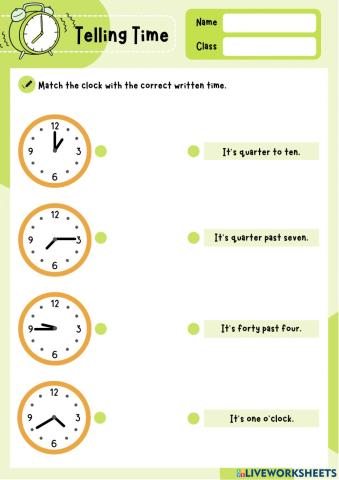 Telling time grade 5