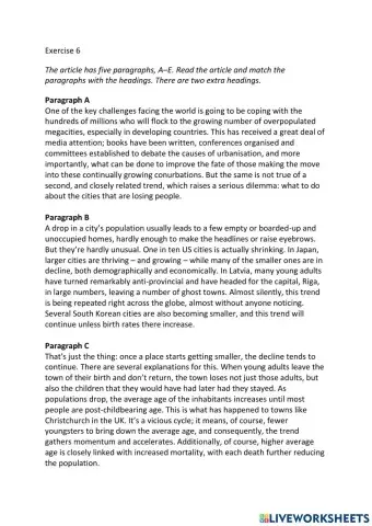 IE3, Unit 1, Reading, Exercise 6