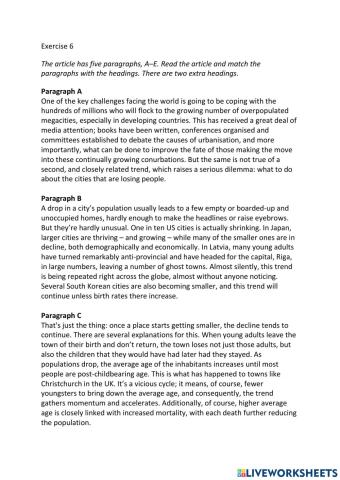 IE3, Unit 1, Reading, Exercise 6