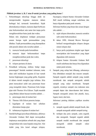 Remedial bahasa indonesia tema 4