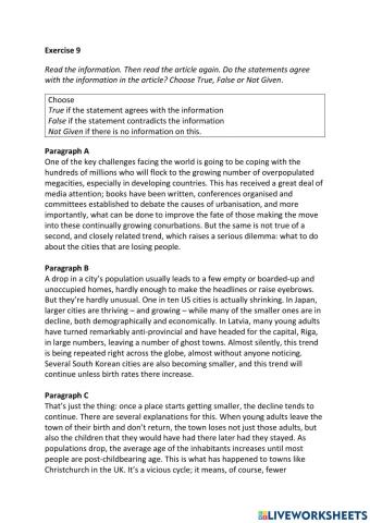 IE3, Unit 1, Reading, Exercise 9