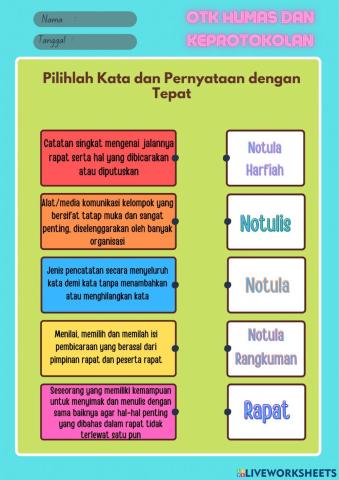 Pre Test - Menyusun Notula Rapat