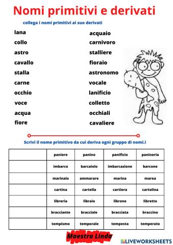 Nomi primitivi e derivati