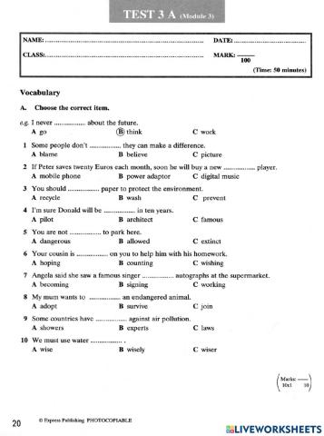 Blockbuster 3, Test 3