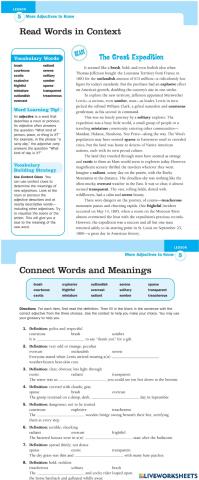 The great expedition 1 - Powerful vocabulary for reading success 6 - lesson 5