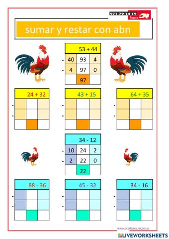 Sumas y restas abn