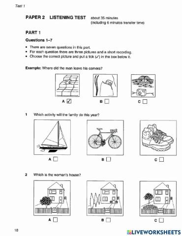 PET exam - listening