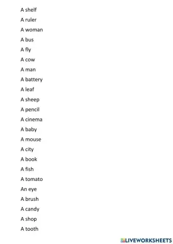 Plurals of nouns