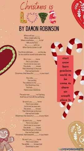 Christmas Lyrics Gap Fill