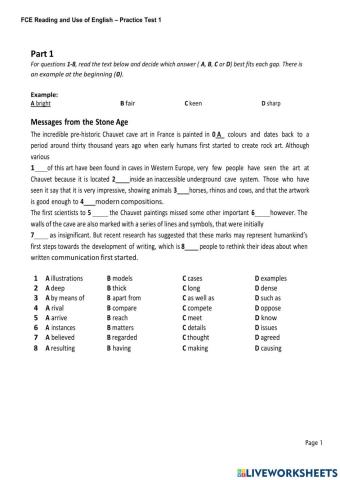 Reading and Use of Englisg FCE