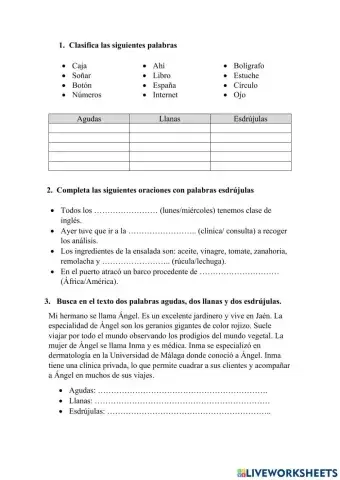 Ortografía-acentuación: agudas, llanas y esdrújulas