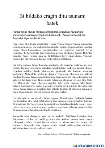 Tsunamia ozeanian irakurgaia