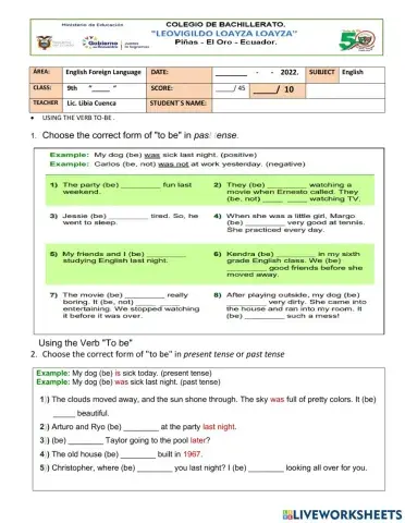 Using the verb to-be.
