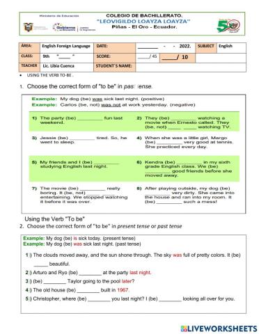 Using the verb to-be.