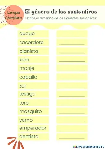 Formación del femenino