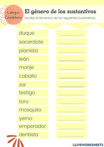 Formación del femenino