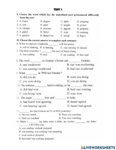 Lop 8- unit 6- test 1