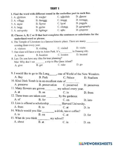 Lop 7- unit 6- test 1