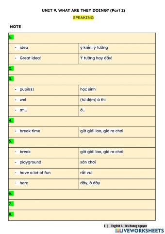E4U9 (speaking) WHAT ARE THEY DOING? (Part2) -nuongnguyen