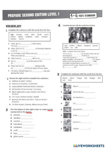 Prepare 1 Test 1-4 (standart)