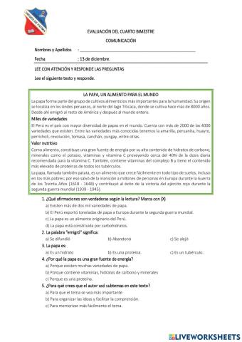 Evaluación comunicación