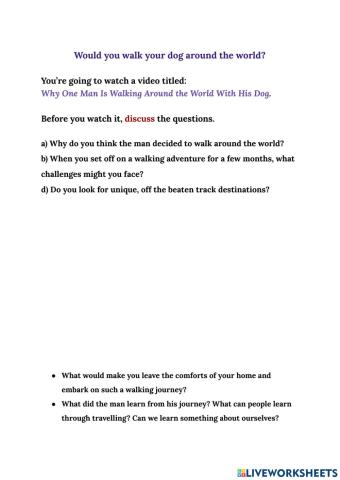 Would you walk your dog around the world?