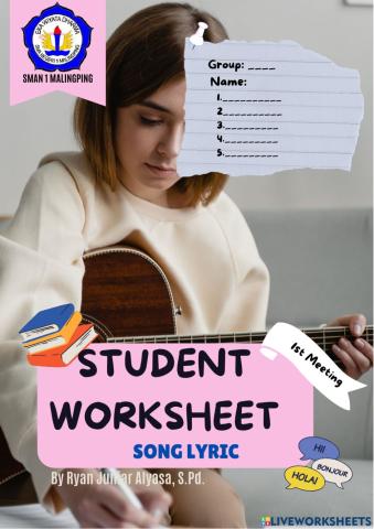 Song Lyric Worksheet-Ryan Juniar Alyasa