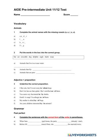 Aioe pre intermediate