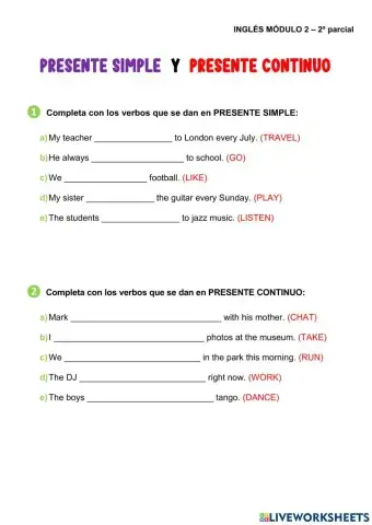 Presente simple y continuo