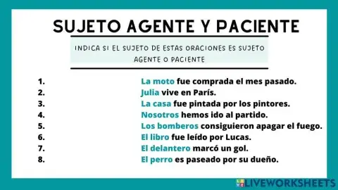 Sujeto agente y paciente