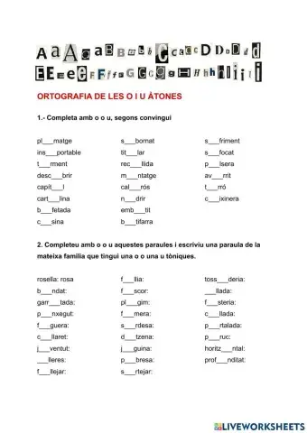 Ortografia de les o i u àtones