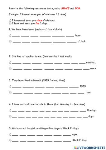 Unit2.1 Present Perfect with FOR - SINCE