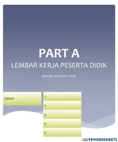 Worksheet 2 abc recount text