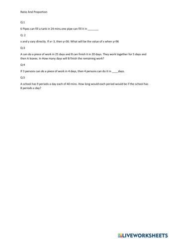 Ratio and Proportion