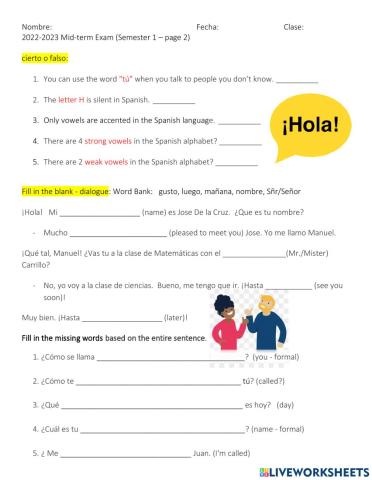 Mid-term Exam page 2