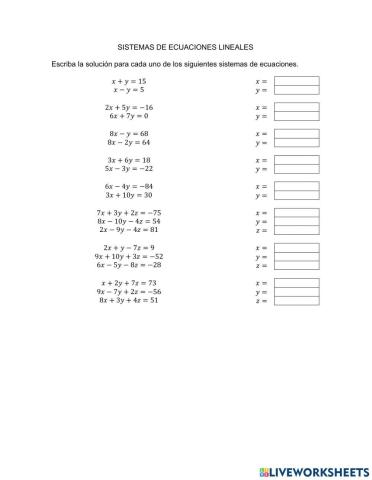 ACT1. SISTEMAS DE ECUACIONES LINEALES