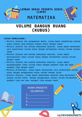Lkpd matematika volume kubus