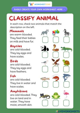 Types of animals