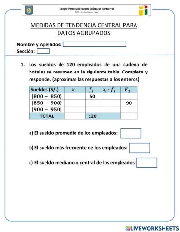 Medidas de tnedencia central