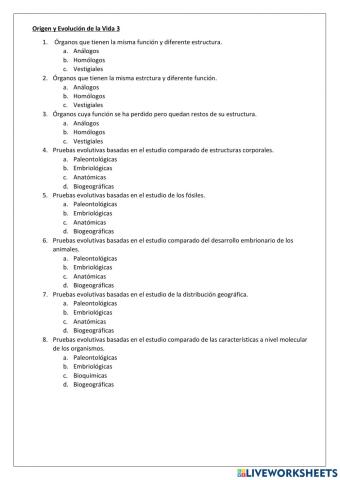 Origen y evolución de la vida 3